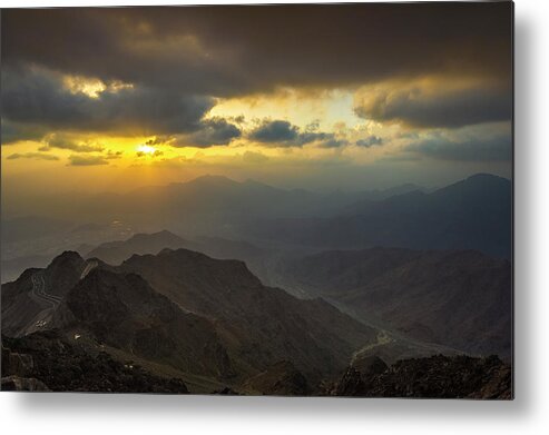 Tranquility Metal Print featuring the photograph Sarawat Mountains by Ibrahim Alghamdi