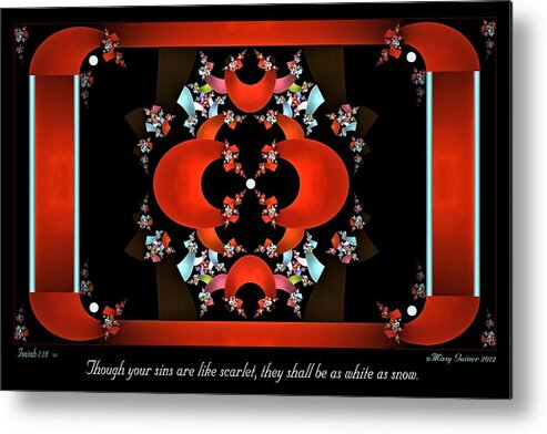 Fractal Metal Print featuring the digital art Scarlet by Missy Gainer