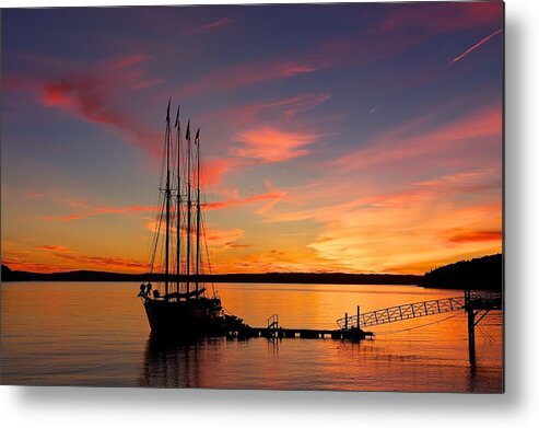 Sunrise Metal Print featuring the photograph Schooner Sunrise by Stuart Litoff