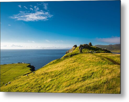 Scotland Metal Print featuring the photograph Scottish Coast With Castle Ruin by Andreas Berthold