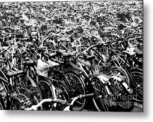 Bikes Metal Print featuring the photograph Sea of Bicycles 3 by Joey Agbayani