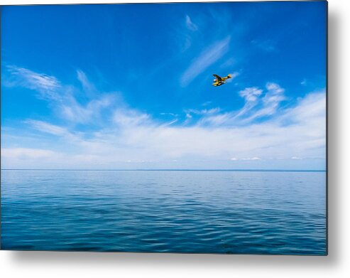 Michigan Metal Print featuring the photograph Seaplane Over Lake Superior  by Lars Lentz