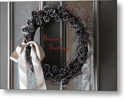 Christmas Greeting Card Photographs Metal Print featuring the photograph Seasons Greetings by Jewels Hamrick