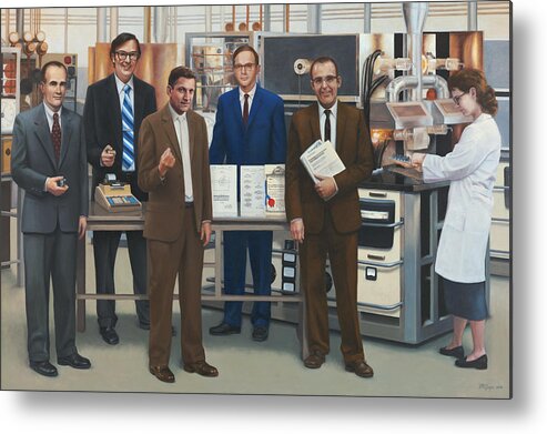 California Metal Print featuring the painting Semiconductor Pioneers of Silicon Valley by Terry Guyer