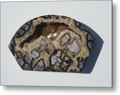 Calcite Crystals Metal Print featuring the photograph Septarian Concretion by A.b. Joyce