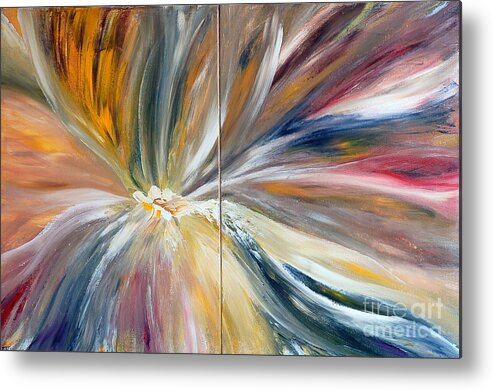 Abstract Metal Print featuring the painting Serenity by Teresa Wegrzyn