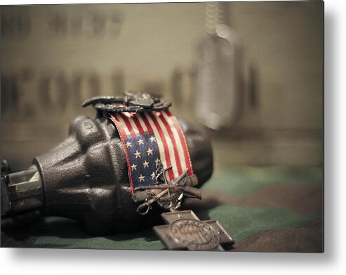 Grenade Metal Print featuring the photograph Service Memories by Jessica Brown