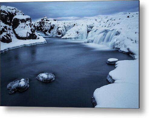 Waterfall Metal Print featuring the photograph Shadow by Bragi Ingibergsson -
