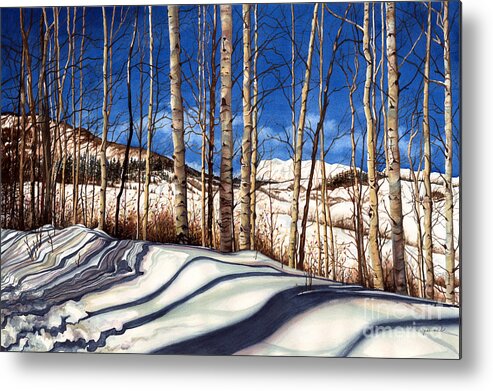 Ski Colorado Metal Print featuring the painting Shadow Dance by Barbara Jewell