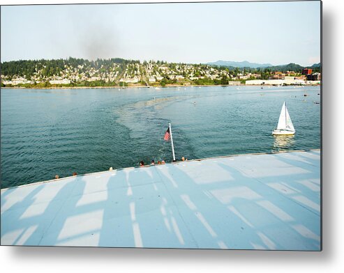 Flag Metal Print featuring the photograph Shadows Reflect Off The Deck by Keri Oberly