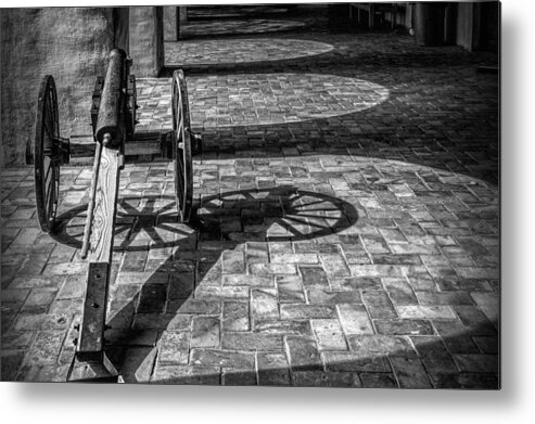 Artillery Metal Print featuring the photograph Shadows with Old Canon by Randall Nyhof