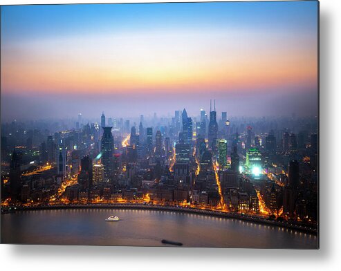 Scenics Metal Print featuring the photograph Shanghai Night by Chinaface