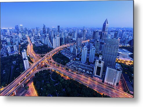 Clear Sky Metal Print featuring the photograph Shanghai Urban Elevated by Elysee Shen