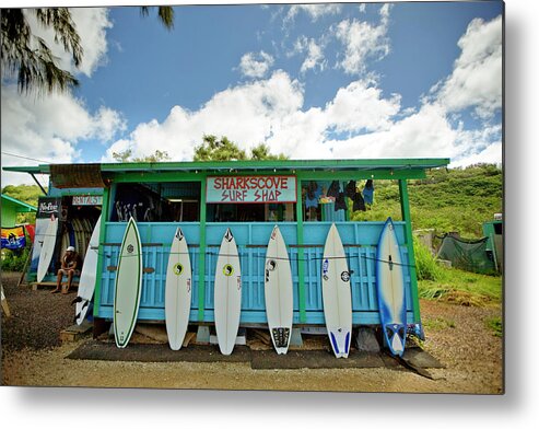 Summer Metal Print featuring the photograph Sharks Cove Surf Shop With New by Merten Snijders