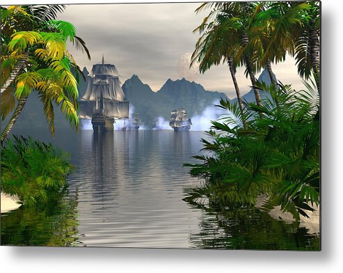 Bryce Metal Print featuring the digital art Shelter harbor longshot by Claude McCoy