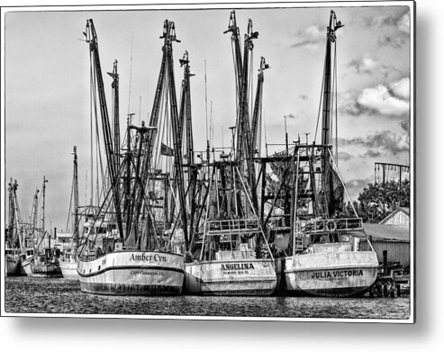 Black And White Metal Print featuring the photograph Shrimp Boats by Robert FERD Frank