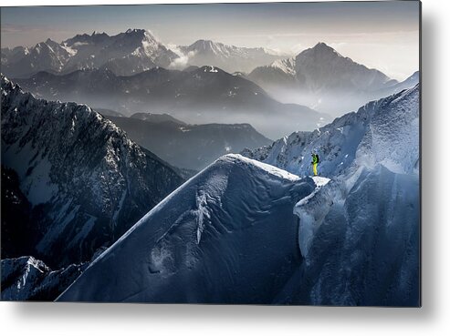 Action Metal Print featuring the photograph Silent Moments Before Descent by Sandi Bertoncelj