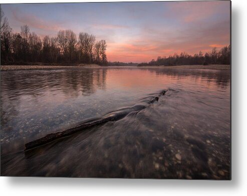 Landscape Metal Print featuring the photograph Silent river by Davorin Mance