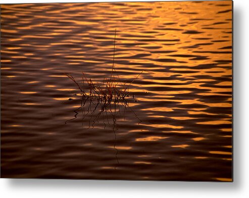 Rippled Water Metal Print featuring the photograph Simple Sunset by Bonnie Bruno