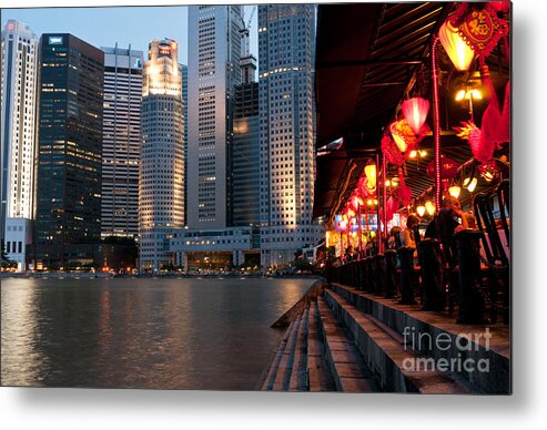 Singapore Metal Print featuring the photograph Singapore Boat Quay 02 by Rick Piper Photography