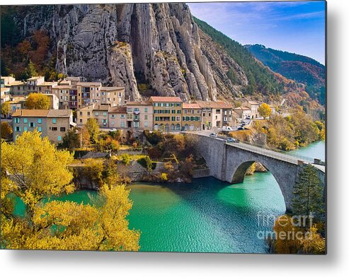 Sisteron Metal Print featuring the photograph Sisteron on the Banks of the La Durance France by Kimberly Blom-Roemer