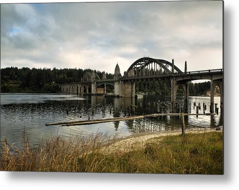 Siuslaw Bridge Metal Print featuring the photograph Siuslaw River Bridge by Belinda Greb