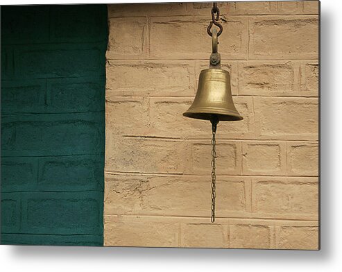 Abstract Metal Print featuring the photograph SKC 0005 Doorbell by Sunil Kapadia