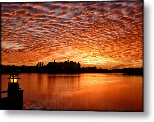 Crystal Yingling Metal Print featuring the photograph Sky on Fire by Ghostwinds Photography