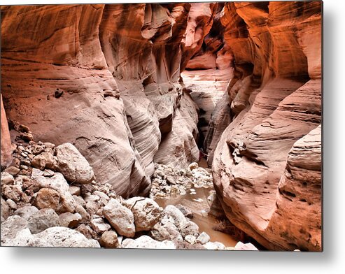 Slot Metal Print featuring the photograph Slot Canyon Hike by Farol Tomson