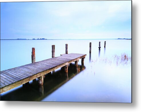 Scenics Metal Print featuring the photograph Small Jetty On A Silent Lake by Mf-guddyx