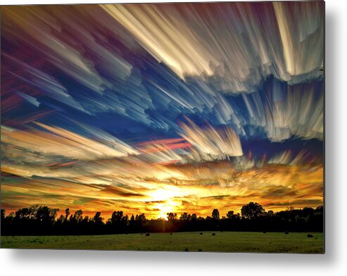 Landscape Metal Print featuring the photograph Smeared Sky Sunset by Matt Molloy