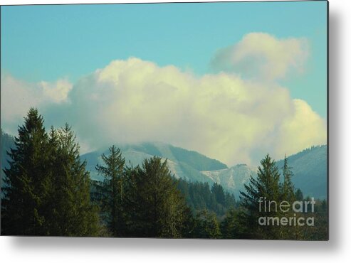 Snow Clouds Metal Print featuring the photograph Snow Mist Mountains by Gallery Of Hope 