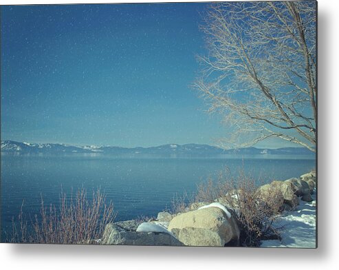 Lake Tahoe Metal Print featuring the photograph Snowing in Tahoe by Kim Hojnacki