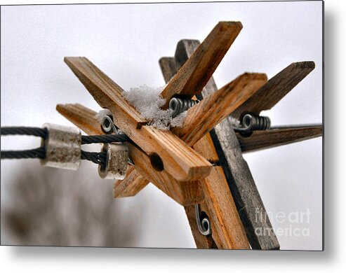 Snow Metal Print featuring the photograph Winter Laundry Day by Anjanette Douglas