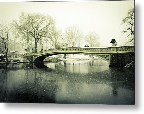 Central Park Metal Print featuring the photograph Snowy Day at the Park by Jose Vazquez