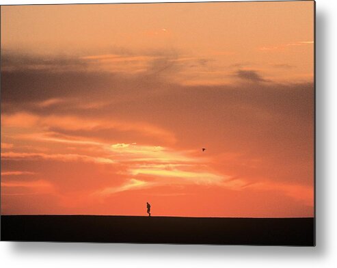 Jogging Metal Print featuring the photograph Solitary Jogger by John Harmon
