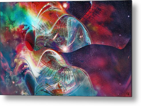 Space Bubble Metal Print featuring the digital art Space Bubble by Linda Sannuti