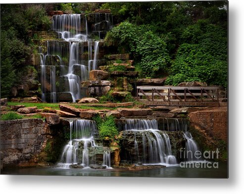 Spring Park Falls Metal Print featuring the photograph Spring Park Falls by T Lowry Wilson