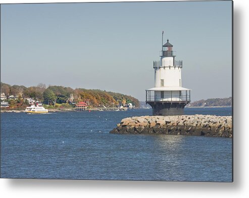 Maine Lighthouses Metal Print featuring the photograph Spring Point Ledge Lighthouse on the Maine Coast by Keith Webber Jr