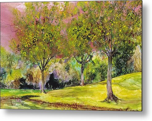 Landscape Metal Print featuring the painting Springtime in Sawgrass Park by Gary DeBroekert