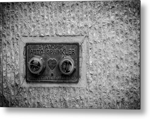 Architecture Metal Print featuring the photograph Sprinkler With A Heart by Melinda Ledsome