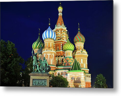 Architectural Feature Metal Print featuring the photograph St. Basil Cathedral by Loveguli