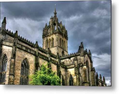 Cathedral Metal Print featuring the photograph St Giles and tree by Jenny Setchell