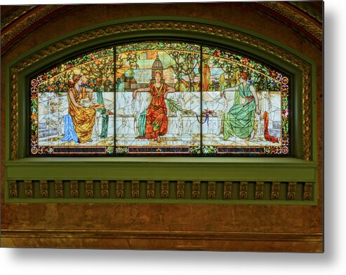 St. Louis Union Station Metal Print featuring the photograph St Louis Union Station Allegorical Window by Greg Kluempers