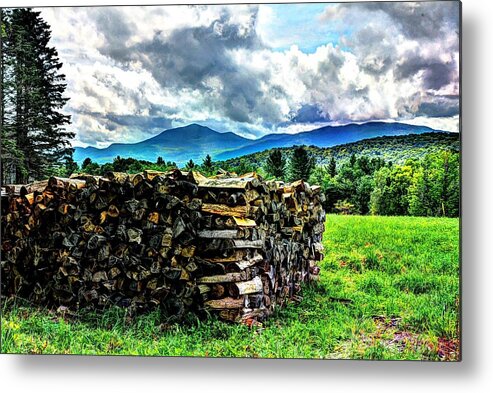 Fall Metal Print featuring the photograph Stacked Firewood by John Nielsen
