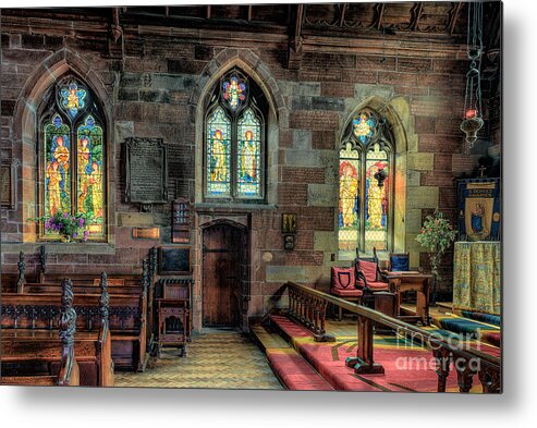 St Deiniols Church Metal Print featuring the photograph Stained Glass by Adrian Evans