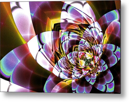 Stained Metal Print featuring the digital art Stained Glass Blossom by Kiki Art