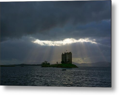 Scotland Metal Print featuring the photograph Stalker Castle In Scotland by Andreas Berthold