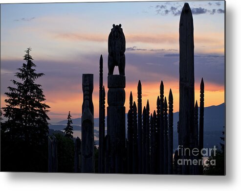 Totems Metal Print featuring the photograph Standing Tall at Sunset by Maria Janicki