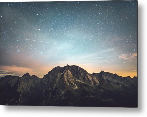 Scenics Metal Print featuring the photograph Starry night by Oleh_Slobodeniuk
